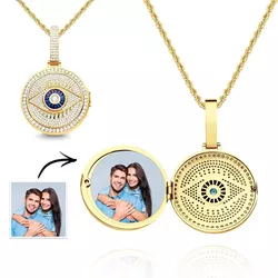  Evil Eye Custom Photo Necklace and Pendant Hip Hop Gifts 1