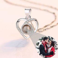 Custom Photo Projection Necklace - Fine Creative Heart