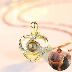 Custom Photo Projection Necklace - Fine Creative Heart