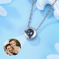 Personalized Photo Projection Necklace Black Pearl For Your Love 2