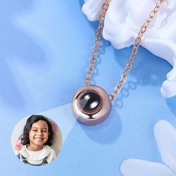 Personalized Photo Projection Necklace Black Pearl For Your Love 3