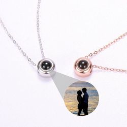 Personalized Photo Projection Necklace Black Pearl For Your Love 5