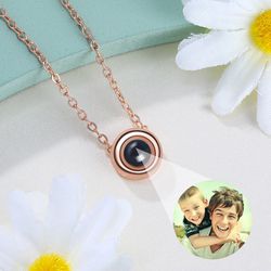 Personalized Photo Projection Necklace Black Pearl For Your Love 7