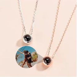 Personalized Photo Projection Necklace Black Pearl For Your Love 8
