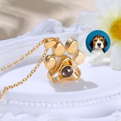 Custom Pet Paw Photo Projection Necklace   5