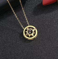 Customize Compass Picture Projection Necklace 1