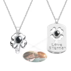 Personalized Projection Picture Necklace Love Eternal in Pairs Couples Gifts 0