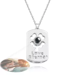 Personalized Projection Picture Necklace Love Eternal in Pairs Couples Gifts 2