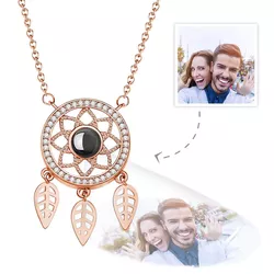 Customize Projection Photo Necklace Dream Catcher Rhinestone Creative Gifts 0